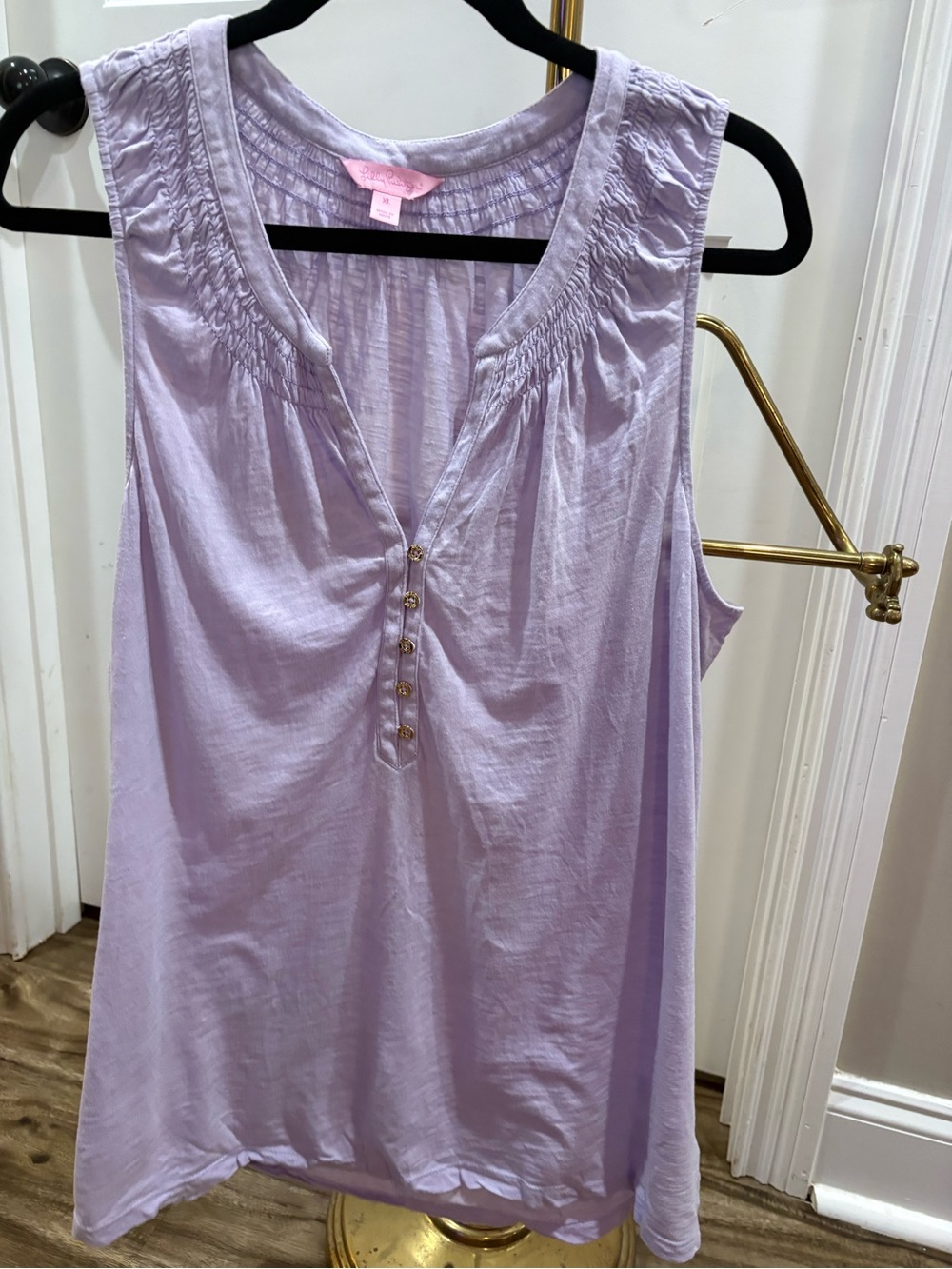 Lilly Pulitzer Lavender Sleeveless Henley Tank